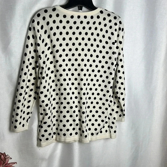 Talbots floral ,embroidered cardigan,polka dots,button,cottagecore,closet staple - Picture 8 of 11